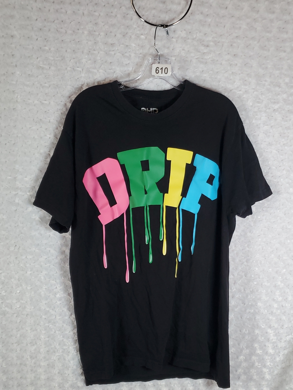Black T-Shirt with DRIP Neon Drip Graphic Size 3XL